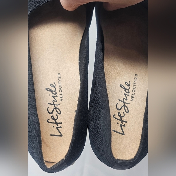 Life Stride Wmns Immy Knit Wedge Comfortable Memory Foam Slip On Black Shoes 10M - Picture 10 of 12